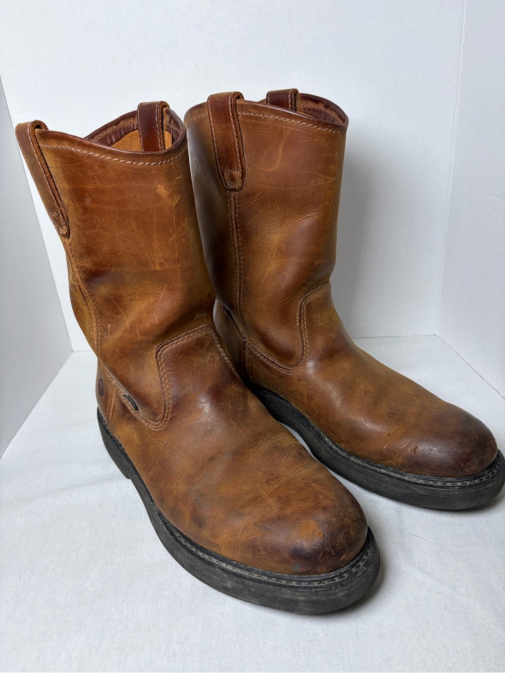 Vintage Wolverine Leather Pull On Work Boots Brown 10.5W